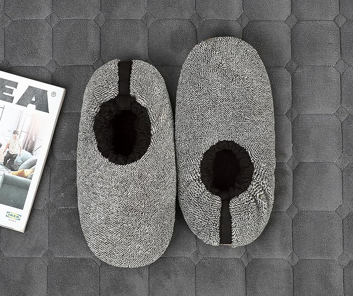 Keyela Mens Slipper Socks With Non Skid Bottoms, Warm Slipper Socks With Grippers For Men, Fuzzy House Slippers