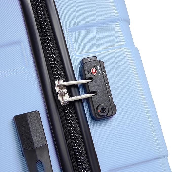 United Colors of Benetton Now! Hardside Luggage with Spinner Wheels, Light Blue, Checked-Medium 23 Inch
