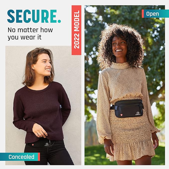Alpha Keeper Hidden Travel Money Belt - RFID Blocking Waist Wallet & Passport Holder for Women and Men, Anti-Theft Slim Security Pouch