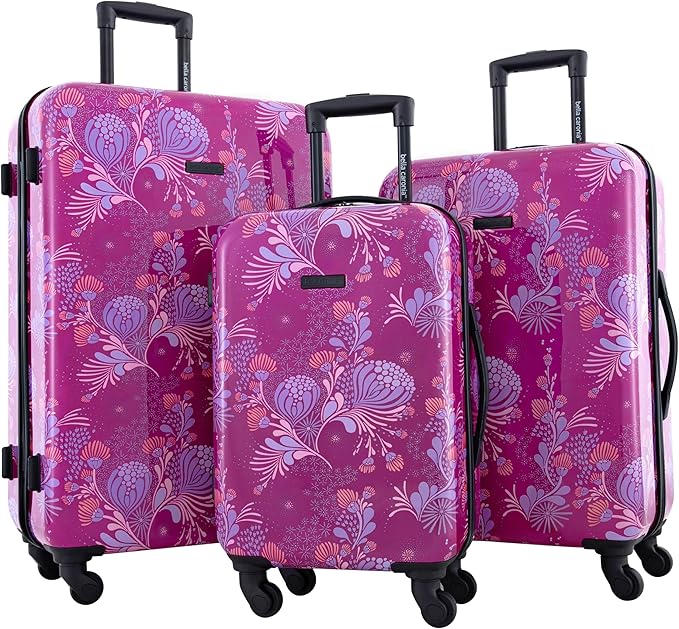 Bella Caronia 3 Piece or 20" Carry-On Set Voguish Luggage Set, Style Flora, 3 Piece Set