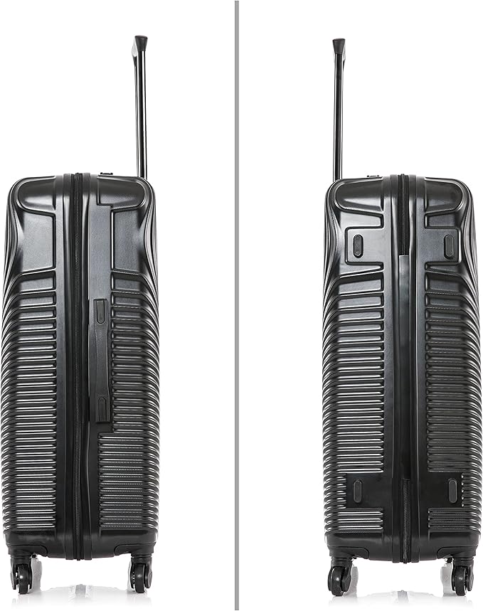 DUKAP INCEPTION Luggage with Spinner Wheels | Durable Lightweight Hardshell Suitcase,Travel Sets with Handle and Trolley | (20in, 24in, 28in) 3 Piece Luggage Set | Black