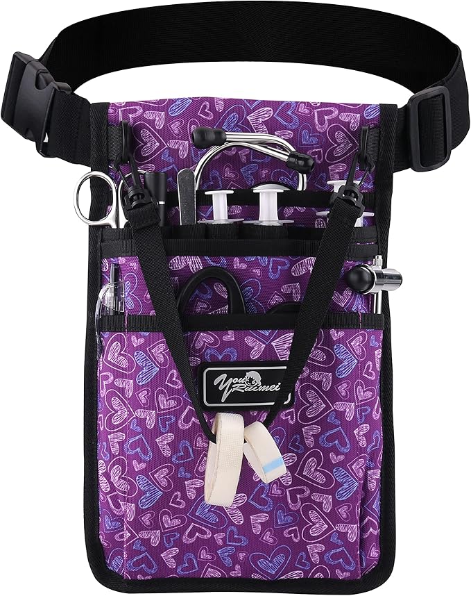 Nurse fanny pack Nurse Fanny Pack for Work Kit Practical Waist Bag for Nurses Fanny Pack for Basics Nurse Utility Belt Organizer Bag (YR-HS-S-ZiXin)