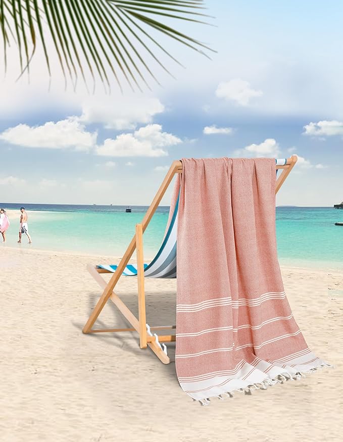 LANE LINEN Turkish Beach Towel, Oversized Beach Towel 39"x71", Lightweight Beach Essentials for Women, Large Pool Towel, Absorbent & Quick Dry, Sand Free Beach Towel - Bird of Paradise