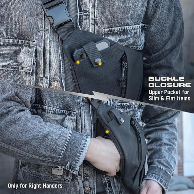 WYNEX Tactical Crossbody Sling Bag,Concealed Carry Bag for Men Women,Anti Theft Crossbody Bags, CCW Bags EDC Carry