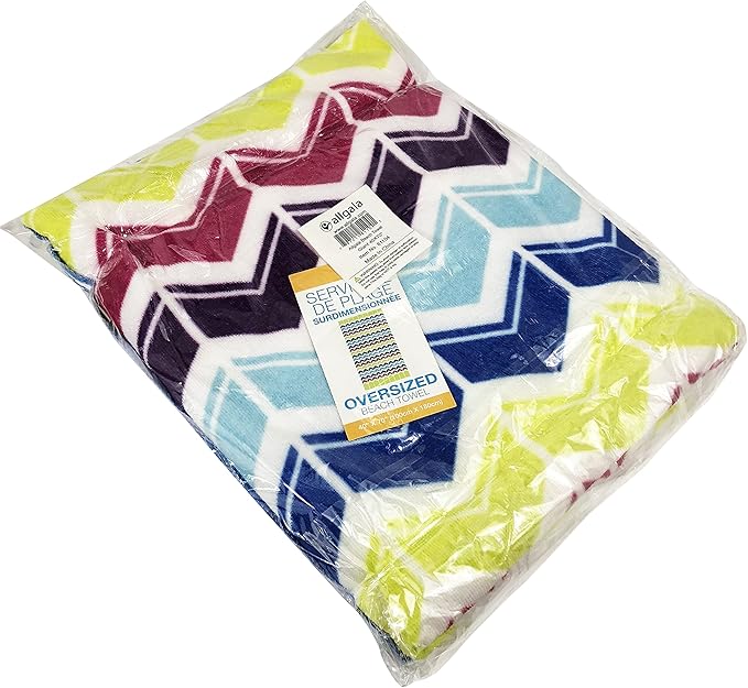 allgala Microfiber Beach Towel | Packable Beach Towel for Family | Quick Dry, Lightweight, Super Absorbent | Perfect for Beach, Pool, and Camping | Oversize 40"x70" - Chevron