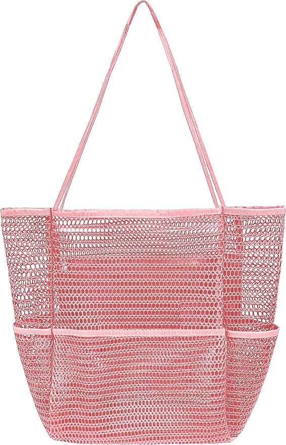 Mesh Beach Tote Bags for Women Sandproof Large Shoulder Pool Swimming Bag Summer Vacation Essentials Inner Pocket