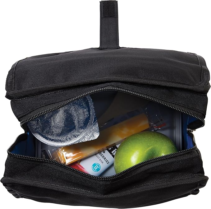 PackIt Freezable Lunch Bag,Black,Built with EcoFreeze Technology,Foldable,Reusable,Zip and Fold Closure with Buckle Handle,Perfect for School and Office Lunches,(Pack of 12)
