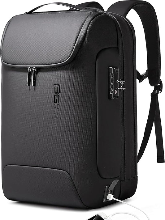 BANGE Anti-Theft Backpack with USB Charging Port for Men, 17.3 Inch Business Laptop Backpack, TSA Approved Lock & Waterproof Zippers, Large Travel Computer Bag