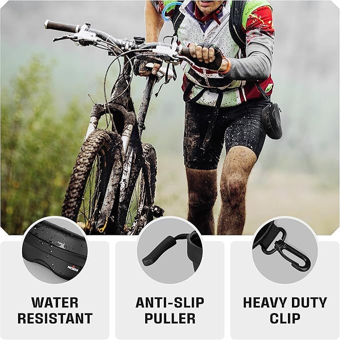NoCry Water Resistant Safety Glasses Case with Clip - Heavy Duty Semi Hard Large Sunglasses Holder for Men and Women with Cleaning Cloth