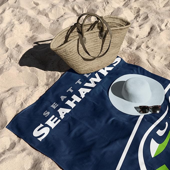 Northwest NFL Oversized Microfiber Beach Towel, 60 x 70 Inches – Quick Dry, Sand Resistant, Lightweight, Highly Absorbent, Shibori Design