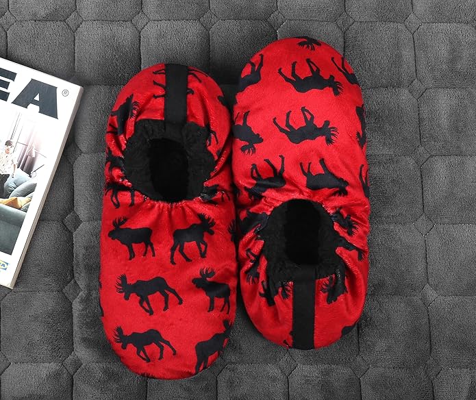 Keyela Mens Slipper Socks With Non Skid Bottoms, Warm Slipper Socks With Grippers For Men, Fuzzy House Slippers