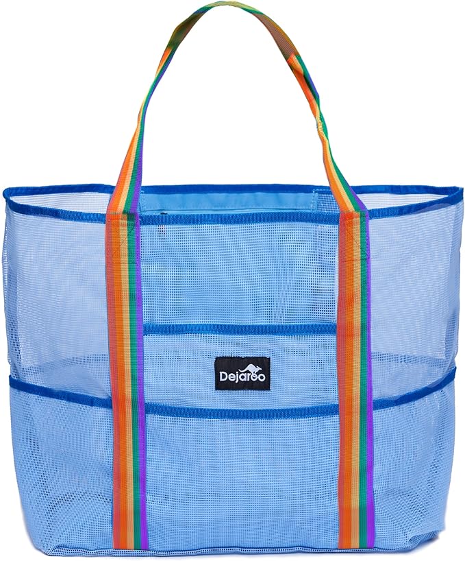 Dejaroo Mesh Sand Free Bag - Strong Lightweight Bag For Beach & Vacation Essentials. Tons of Storage!