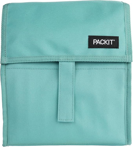 PackIt Freezable Lunch Bag, Sage, Built with EcoFreeze Technology, Foldable, Reusable, Zip and Fold Closure with Buckle Handle, Designed for Work Lunches and Fresh Lunch On the Go