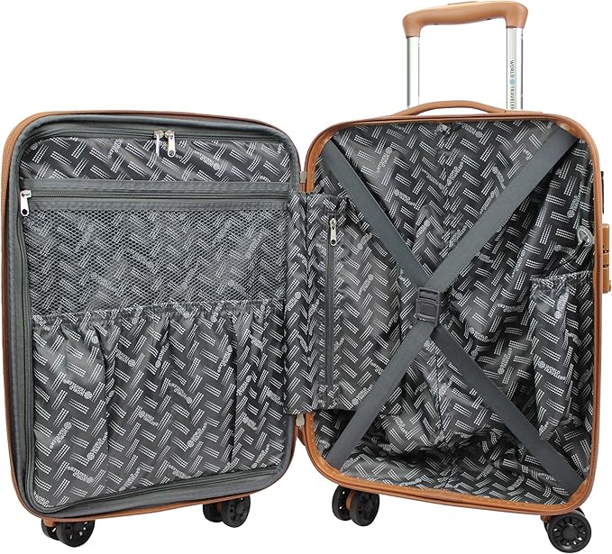 World Traveler Garland Lightweight Hardside 28-Inch Expandable Spinner Luggage with TSA Lock - Navy