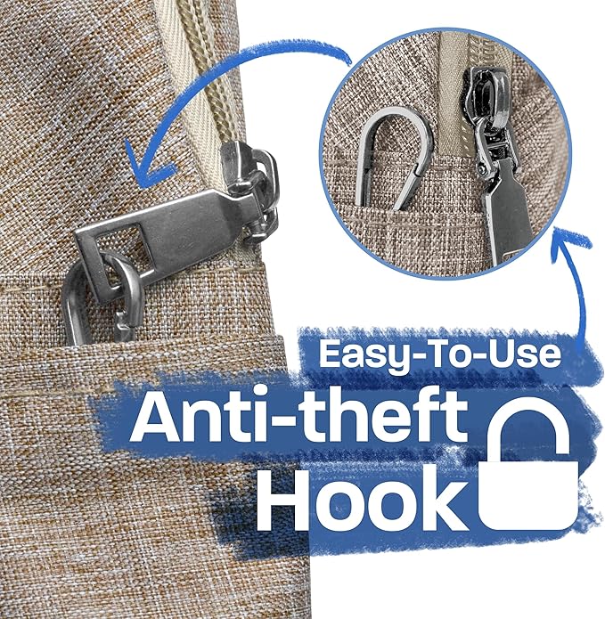 Nupouch Anti-Theft Daypack: Anti Theft Crossbody Bag, Lightweight for Travel, Hiking, or Everyday Pickpocket Protection