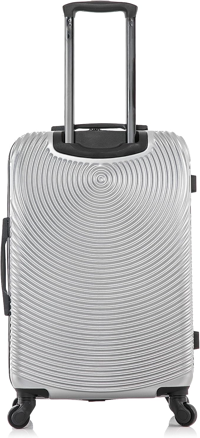 DUKAP INCEPTION Luggage with Spinner Wheels | Durable Lightweight Hardside Suitcase, Travel Bag with Handle and Trolley, 24-Inch Medium Checked Luggage | Silver