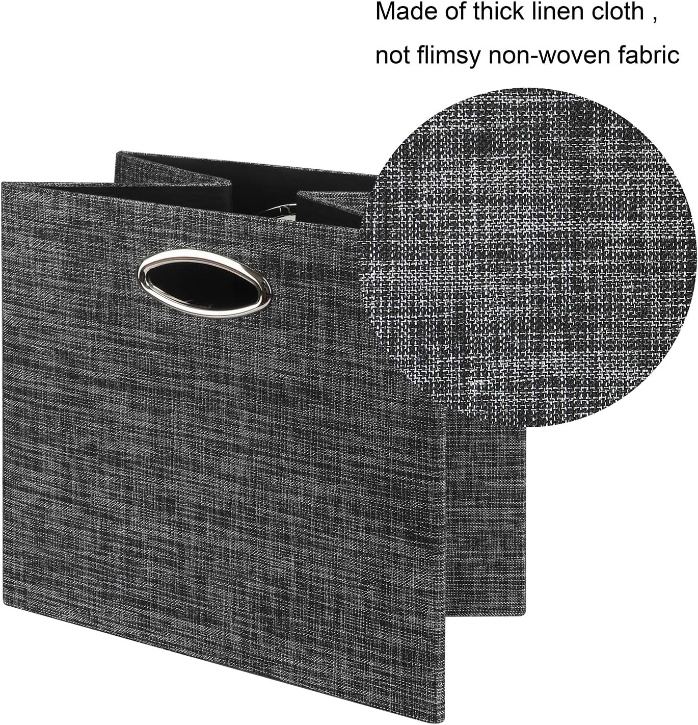 Posprica Storage Cubes,12×12 Storage Bins ,Foldable Storage Baskets Fabric Drawers Containers for Shelf Cabinet Bookcase,Thick and Heavy Duty (4pcs, black)