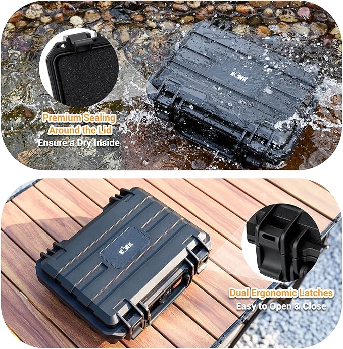KIWIFOTOS Hard Case for DJI Osmo Action 6 5 Pro/Action 4 3 Adventure Combo Accessories Travel Waterproof Shell Bag Outdoor Travel Carrying Case