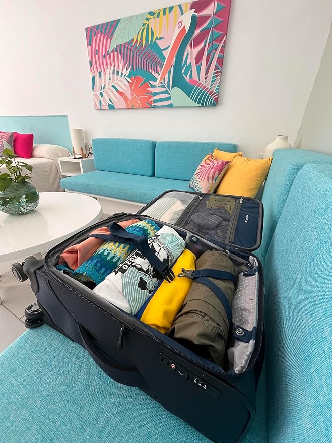 Ricardo Beverly Hills Avalon Softside Medium Check-In Luggage Made with Sustainable 100% Recycled PET (rPET), Lightweight, Eco-Friendly Travel, Expandable, Dual Spinner Wheels, Storm Blue, 24-inch