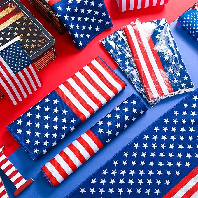 12 Pack Patriotic Cooling Towel with American Flag 40" x 12" Cooling Neck Wraps Microfiber Instant Cool Towel Red White and Blue Workout Towels Patriotic Party Supplies