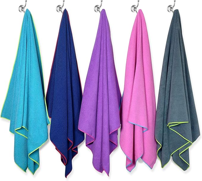 Flow Microfiber Quick Dry Swim Towel - Pool Towels for Competitive Swimming and Other Water Sports with Medium and Large Options Available (Blue, Medium (47” x 20”))