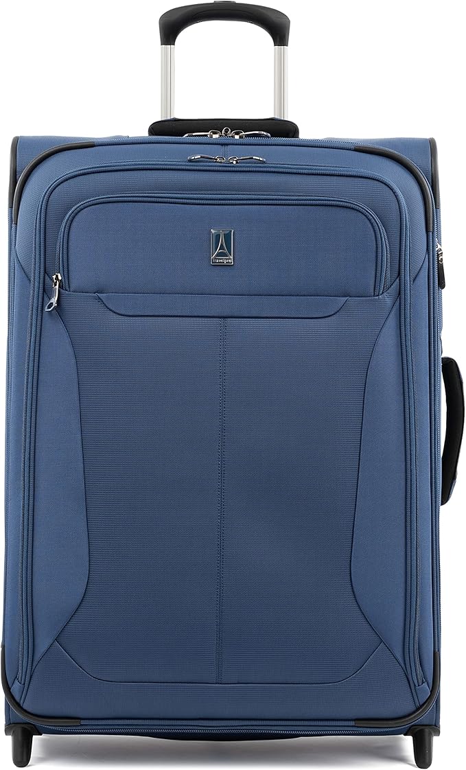Travelpro Tourlite Softside 26" Expandable Checked-Medium Rollaboard (2-Wheel) Lightweight Luggage, Blue Suitcase