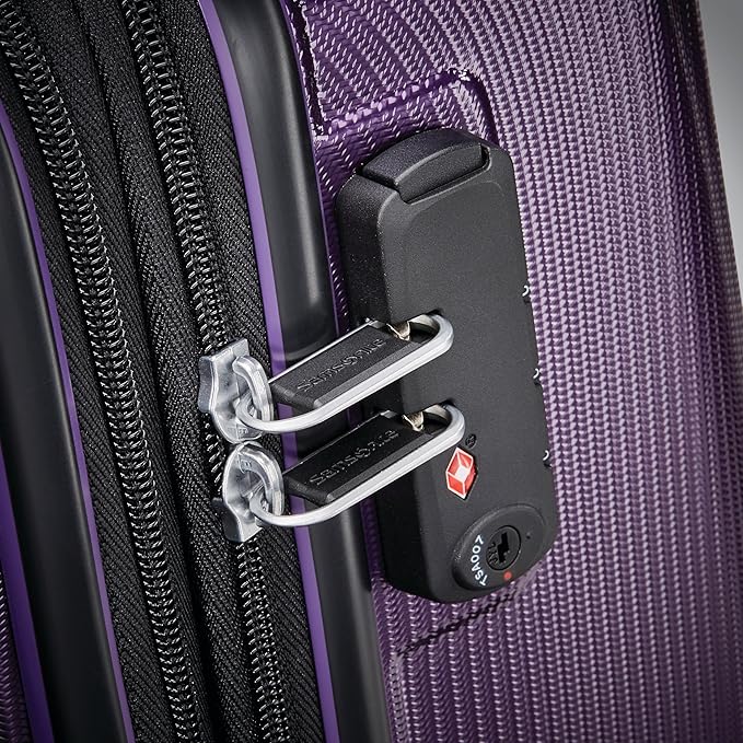 Samsonite Winfield 3 DLX Hardside Expandable Luggage with Spinners, Purple, 2-Piece Set (20/25)