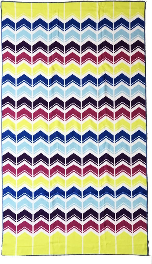 allgala Microfiber Beach Towel | Packable Beach Towel for Family | Quick Dry, Lightweight, Super Absorbent | Perfect for Beach, Pool, and Camping | Oversize 40"x70" - Chevron