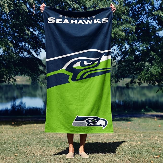 Northwest NFL Oversized Microfiber Beach Towel, 60 x 70 Inches – Quick Dry, Sand Resistant, Lightweight, Highly Absorbent, Shibori Design