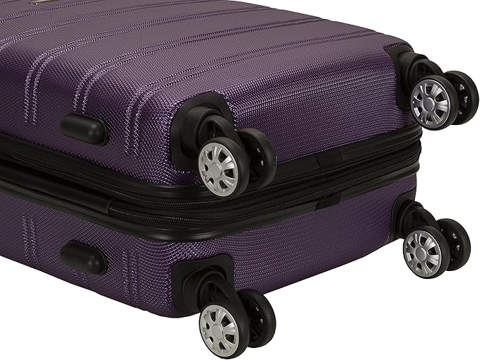 Rockland Melbourne Hardside Expandable Spinner Wheel Luggage, Purple, 3-Piece Set (20/24/28)