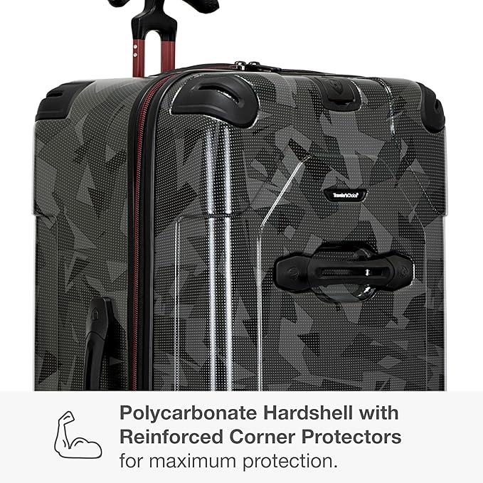 Traveler's Choice Maxporter II Polycarbonate Hardside Trunk with Spinner Wheels, Gray Camo, 30-Inch Trunk