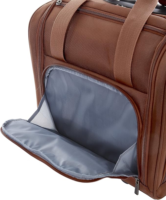 TPRC 15" Smart Underseat Carry-On Luggage with USB Charging Port, Brown