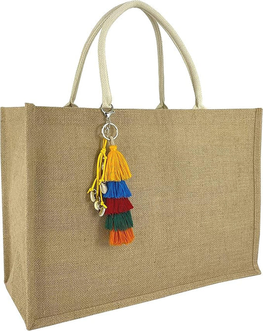 Hibala Woven Large Beach Bag Straw Beach Tote Handmade Weaving Shoulder Tassel Bag Handbag