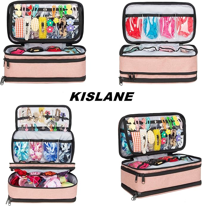 Baby Girl Hair Accessories Storage Bag, Soft Headbands Holder, Barrette, Bows, Hair Ties, Pins, Clips Storage Bag for Girls, Baby Mittens Storage Travel Bag with Multi-Compartment