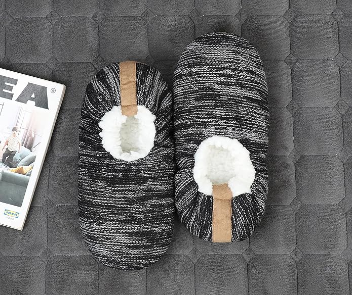 Keyela Mens Slipper Socks With Non Skid Bottoms, Warm Slipper Socks With Grippers For Men, Fuzzy House Slippers