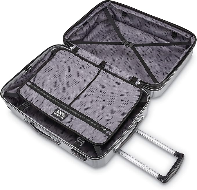 Samsonite Winfield 3 DLX Hardside Expandable Luggage with Spinners, Silver, 3-Piece Set (20/25/28)