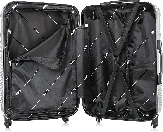 DUKAP INCEPTION Luggage with Spinner Wheels | Durable Lightweight Hardshell Suitcase, Travel Bag with Handle and Trolley, 20-Inch Carry On Small Luggage | Black