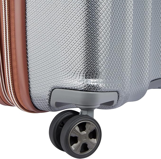 DELSEY PARIS Carrousel Hardside Expandable Luggage with Spinner Wheels, Platinum, 2 Piece Set (21/28)