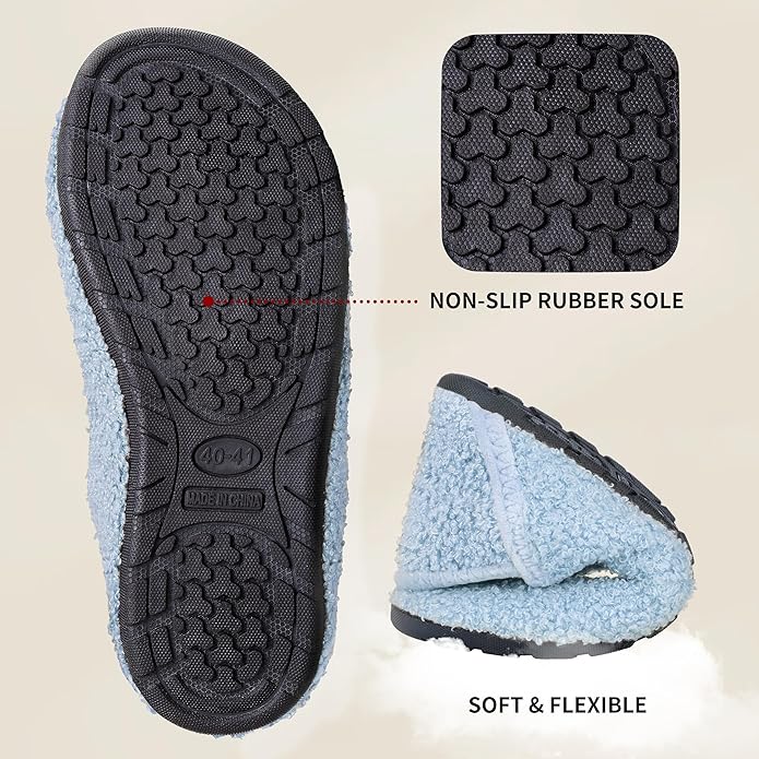 Women's Men's Fuzzy Fur Slippers Casual House Shoes Non Slip Barefoot Slipper Socks Warm Closed Back Indoor Outdoor Shoes