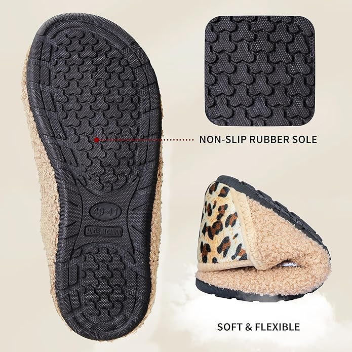 Women's Men's Fuzzy Fur Slippers Casual House Shoes Non Slip Barefoot Slipper Socks Warm Closed Back Indoor Outdoor Shoes