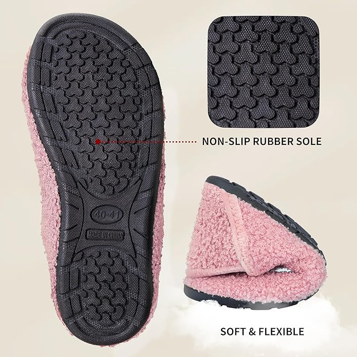 Women's Men's Fuzzy Fur Slippers Casual House Shoes Non Slip Barefoot Slipper Socks Warm Closed Back Indoor Outdoor Shoes