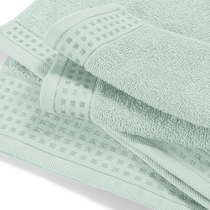 GLAMBURG 100% Cotton Oversized 2 Pack Bath Sheets 35x70, Ultra Soft Highly Absorbant Compact Quickdry & Lightweight Large Bath Sheet Set, Ideal for Gym Travel Camp Pool - Sea Green
