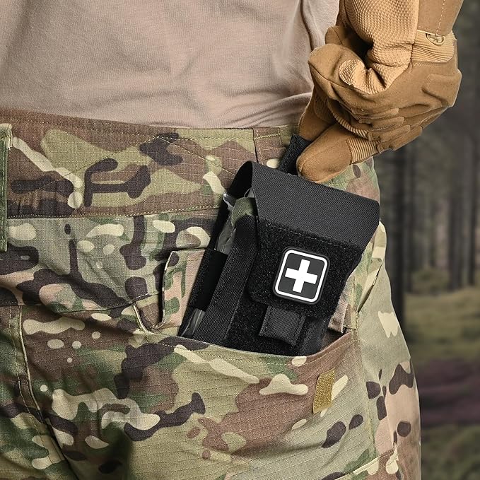 Mini IFAK Micro Trauma Pouch | Compact Empty EDC First Aid Organizer | Portable Stop Bleeding Supplies Pouch for Medic Gear & Survival Kits