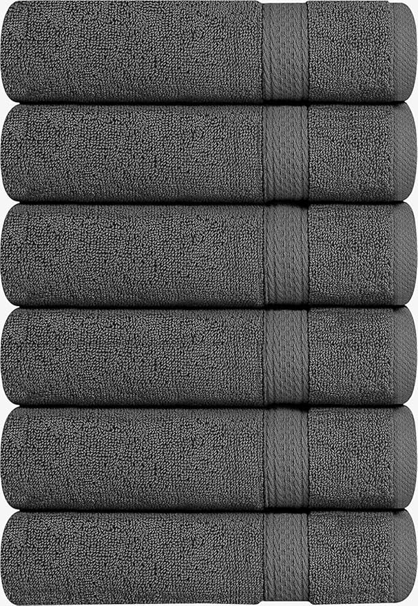 Utopia Towels 72 Pack Premium Hand Towels Set, 16 by 28 inches, 100% Ring Spun Cotton, Ultra Soft and Highly Absorbent 600GSM Towels for Bathroom, Gym, Shower, Hotel, and Spa, Grey