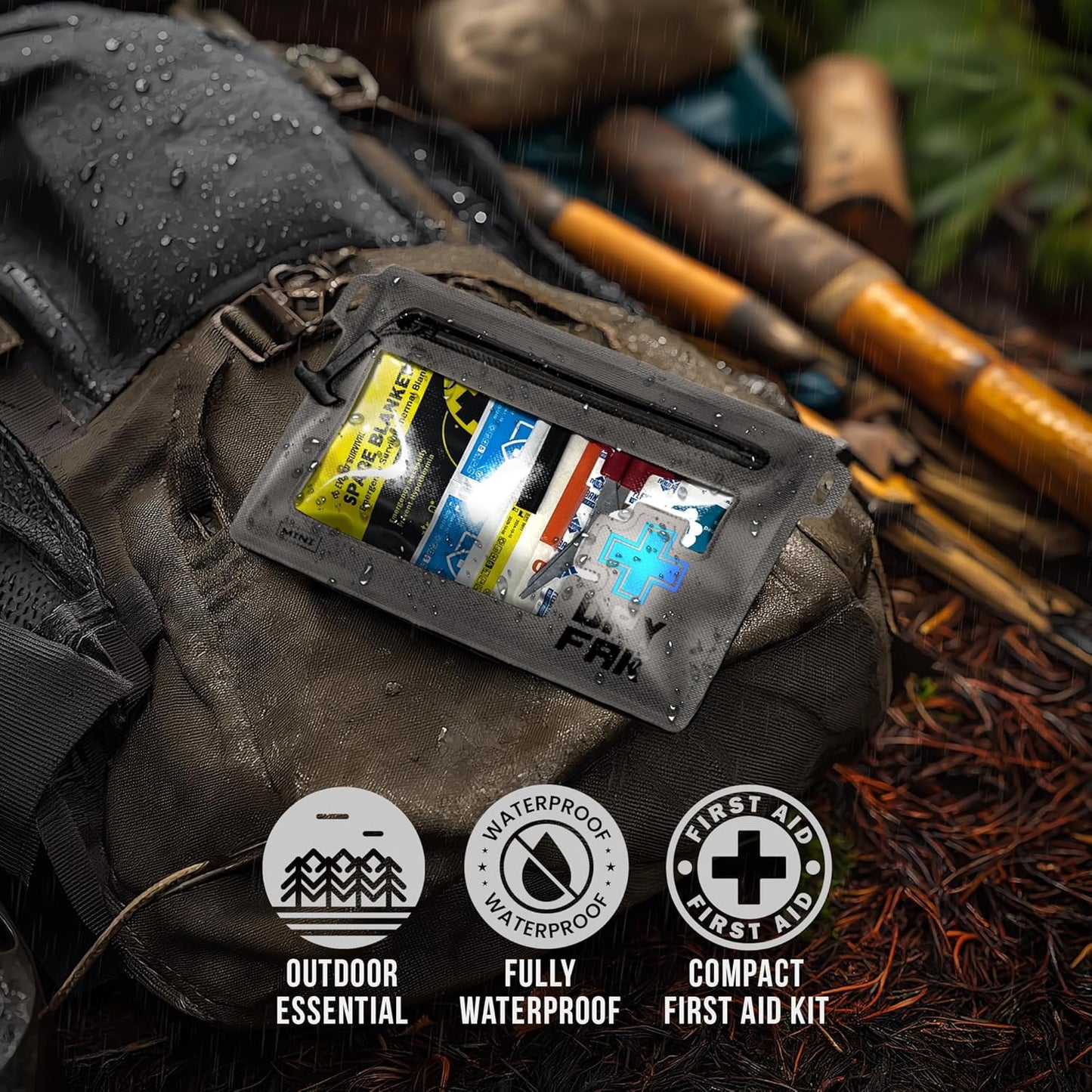 EVERLIT Ultralight Waterproof First Aid Kit, Boat First Aid Kit, Marine Medical Kit for Boating, Kayak, Backpacking, Hiking, Camping, Emergency Kit (Green)