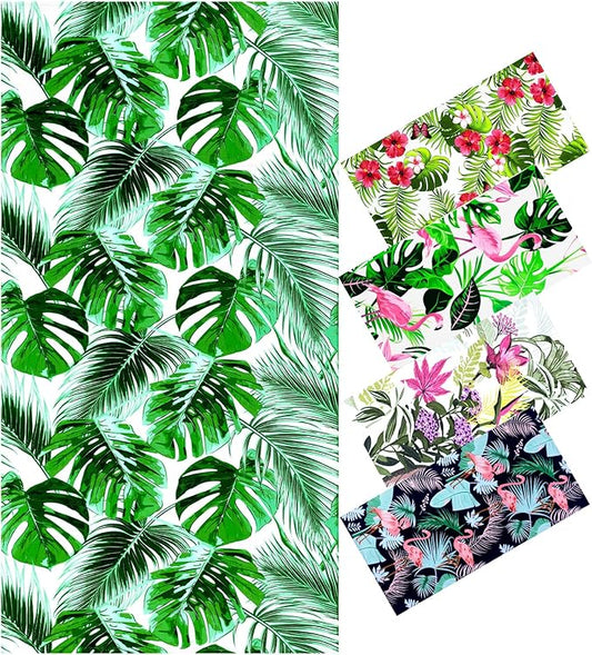 Genovega Oversized Terry Beach Towel 36 x 72 in Soft Extra Large Big Pool Swim Towels for Adult XL Clearance Big Travel Blanket Cruise Vacation Accessories Essentials Lounge Chair Cover Green Leaves