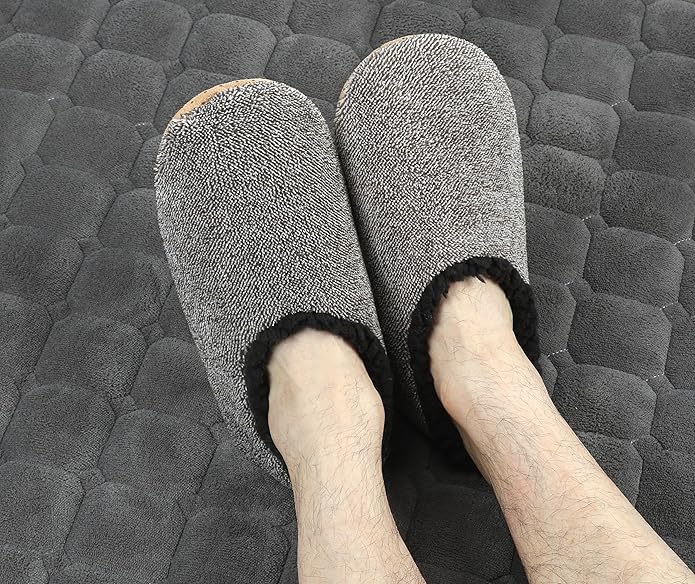 Keyela Mens Slipper Socks With Non Skid Bottoms, Warm Slipper Socks With Grippers For Men, Fuzzy House Slippers