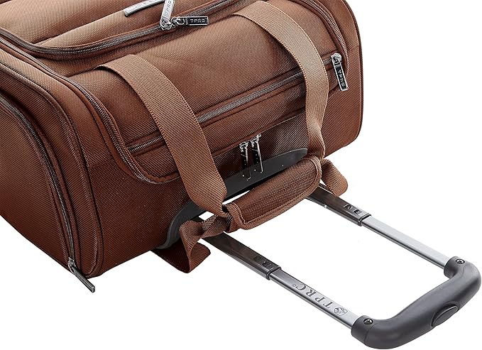 TPRC 15" Smart Underseat Carry-On Luggage with USB Charging Port, Brown