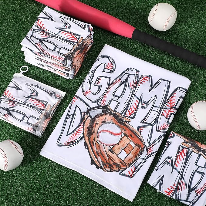 12 Pcs Baseball Game Day Accessories Football Cooling Towels Ball Team Gift Microfiber Basketball Breathable Chilly Towel 35"x15" Sports Soft Ice Towel for Coach Training(Baseball)