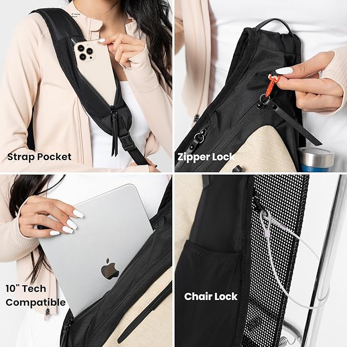 Sherpani Esprit, Anti Theft Sling Bag, Sling Backpack, 10L Travel Bag, Crossbody Backpack, Travel Gift for Women, Fits 10 Inch Tablet (Straw Lite)
